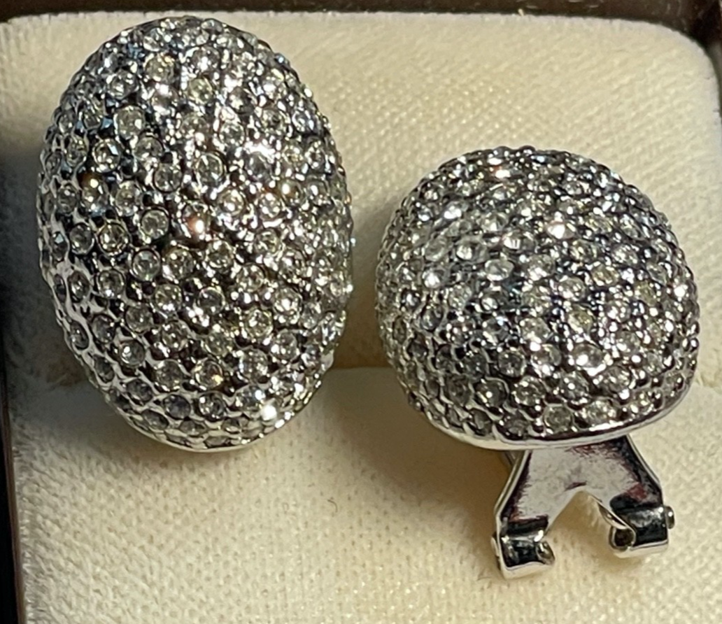 Ricarda M. Statement Ohrringe stattlich hochwertig Modeschmuck Strass neuwertig0