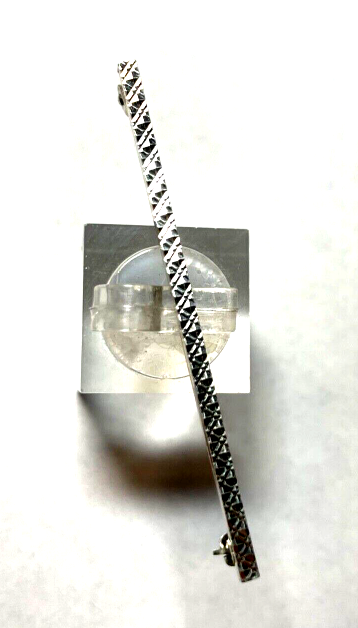 K&L 835 Silber Stabbrosche Handarbeit Anstecknadel sehr edel rhodiniert L 56 mm1