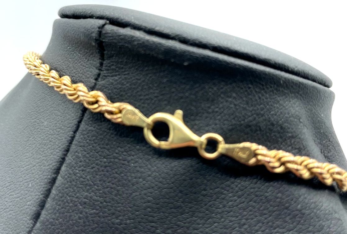 585 Gold 14 K Goldkette Kordelkette L 51,5 cm  B 4 mm solide Juwelier Qualität3