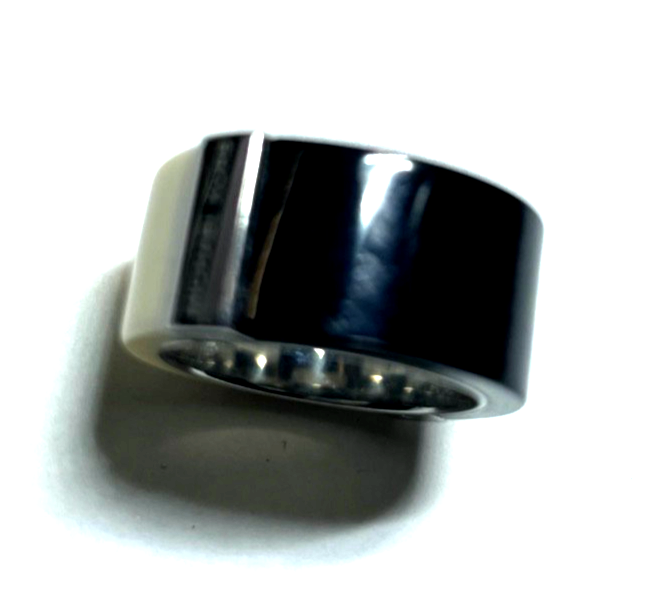 Michael Kors Steel Ring mit Schwarz/Elfenbein farbigem Einsatz RG 53 Ø 17 mm2