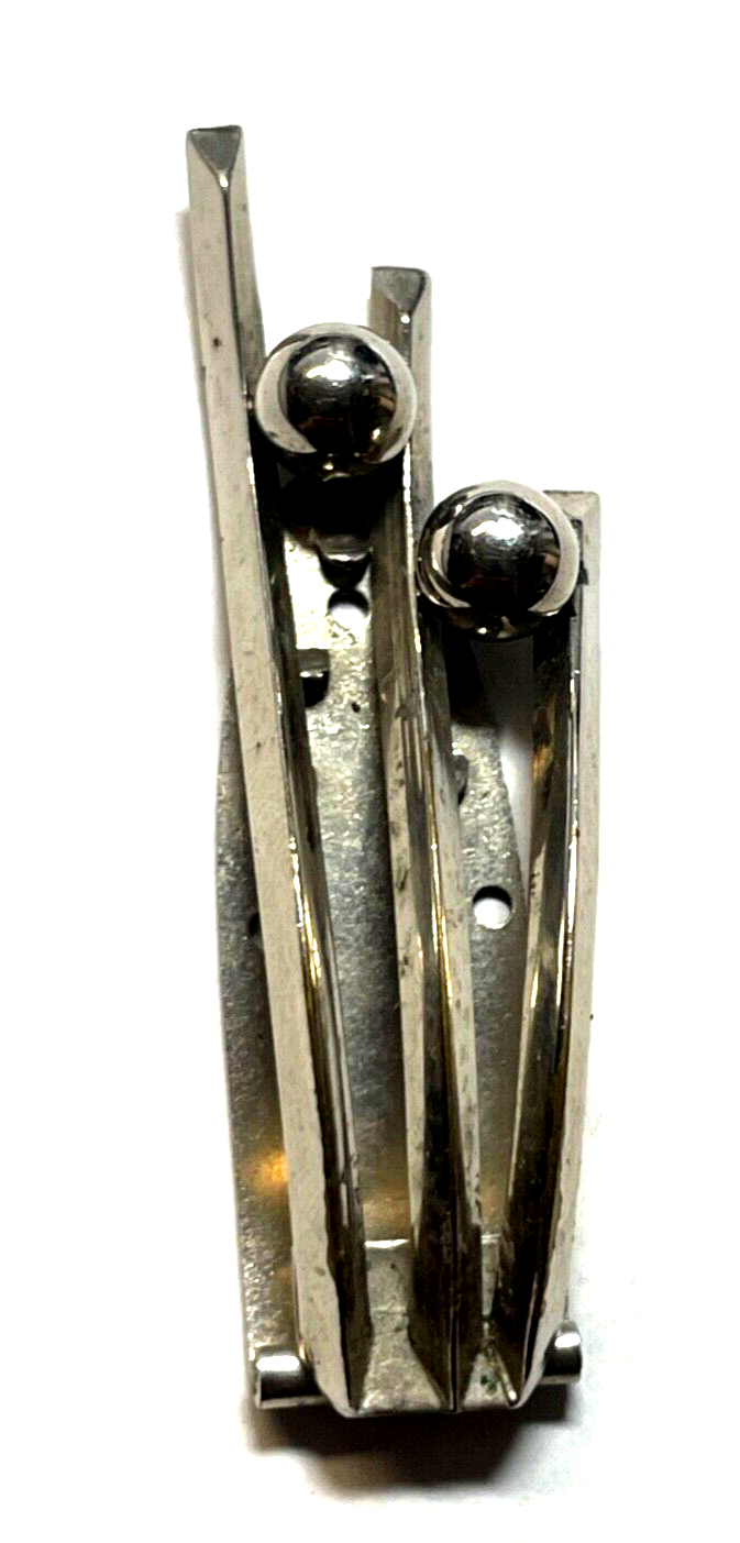 Antik Art Déco Clip 20er Jahre Kleiderclip Tuchclip Kugel Dekor Chrom Chrome3