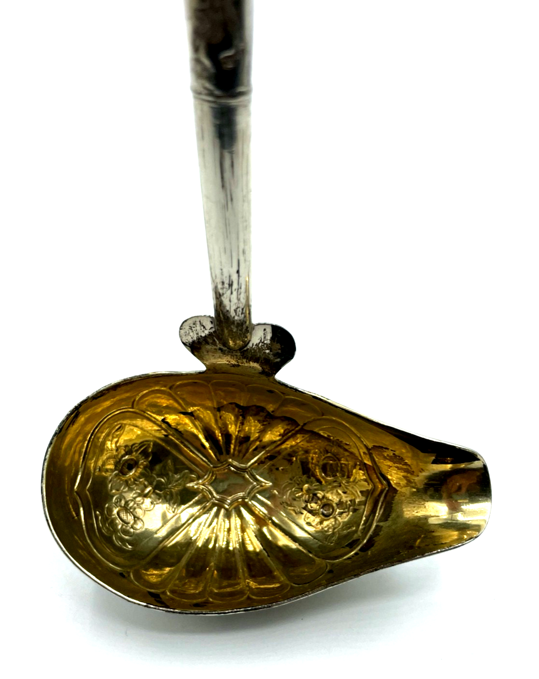 Antik  Biedermeier Silber 1 Vorleger Kelle alte Punzen L 38 cm teilvergoldet12