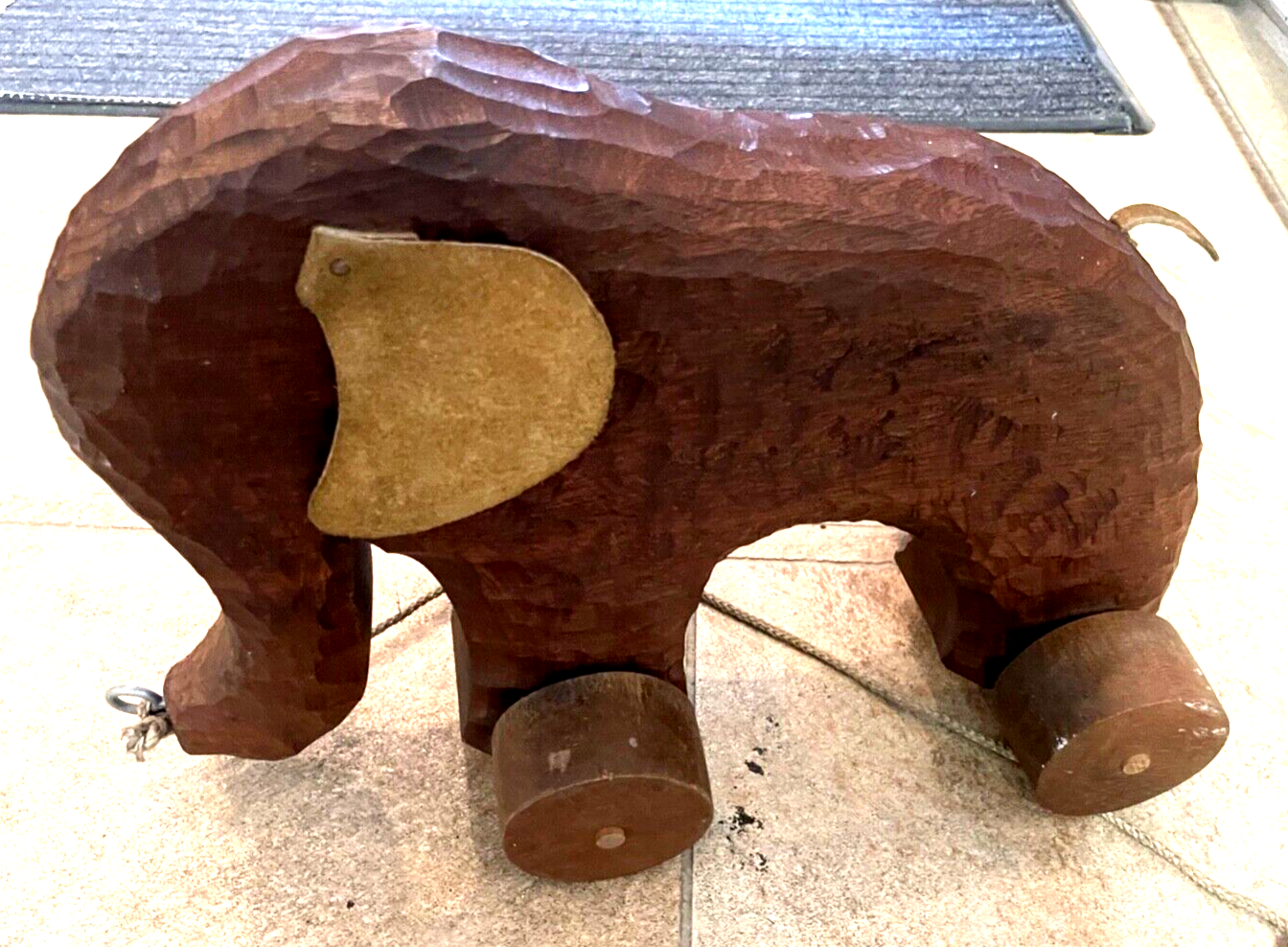 Gr. 70erJ Nachziehspielzeug Elefant Kinder Nachziehtier Holzspielzeug massiv1