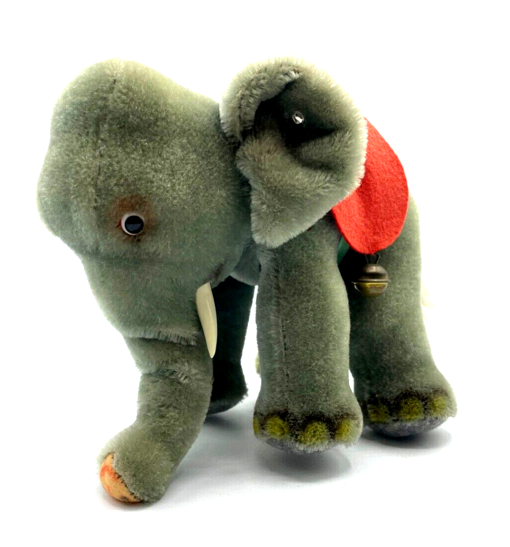 Großer Steiff Elefant Zirkuselefant mit Sattel Knopf Glöckchen H 16 cm L 22 cm1