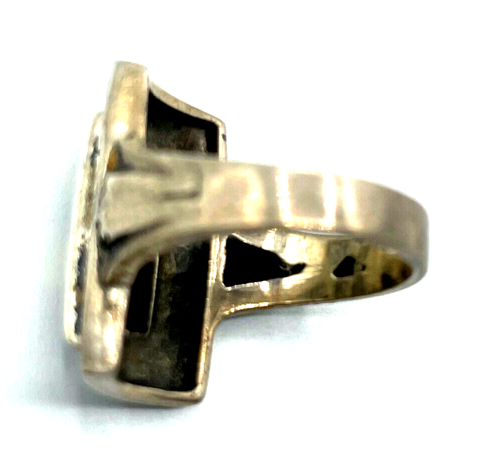 925 Sterling Ring Zuni Indianerschmuck Edelstein Inlay Handarbeit Ø 15 mm RG 477
