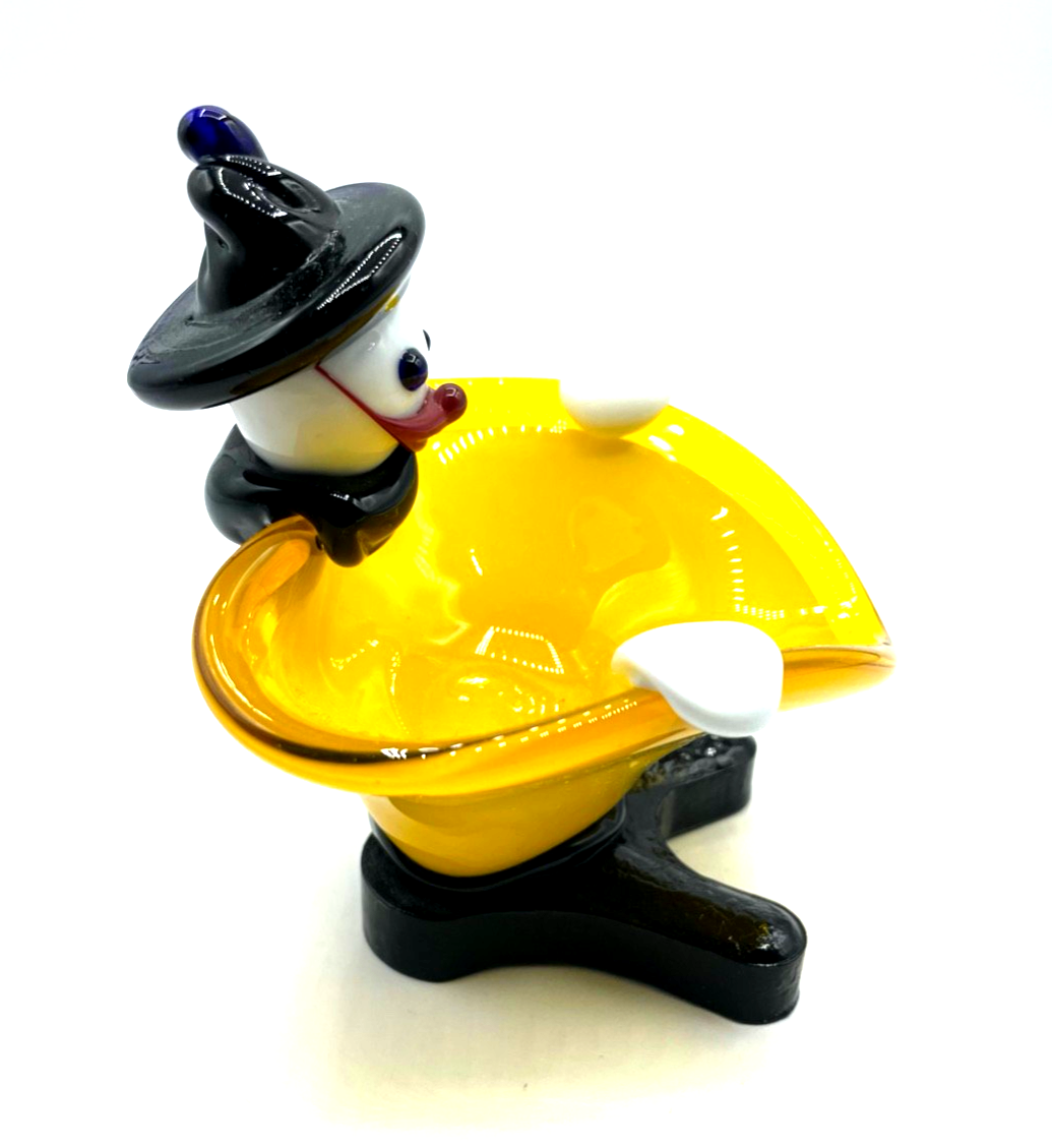 Vintage bunter Glas Ascher Clown Murano Glas Schale 70erJ top gepflegt Handarbei2