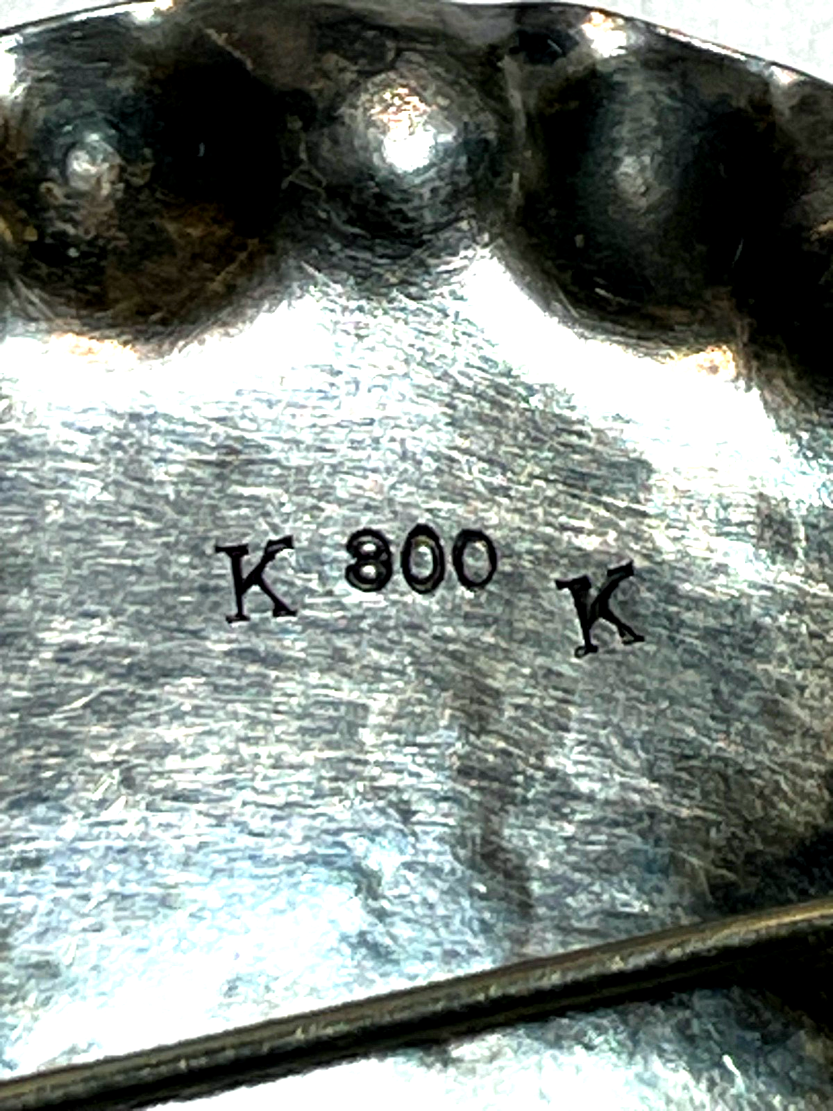 Antik große gehämmerte Brosche Anstecknadel 800 K Silber Ø 51 mm top gepflegt4
