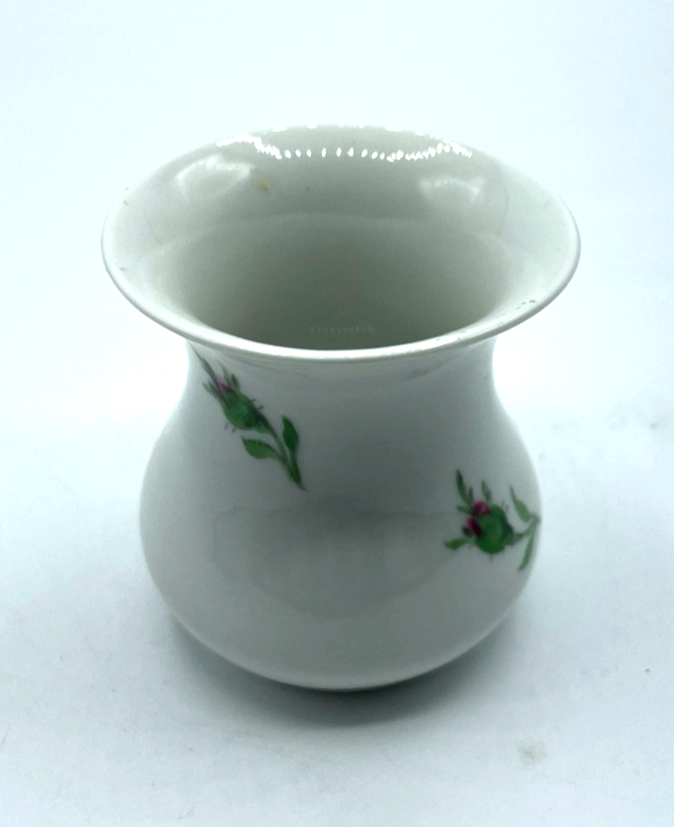 Vintage kl. Meissen Porzellan Vase Wildrose rote Rose Dekor H 6,3 cm  1A Zustand4