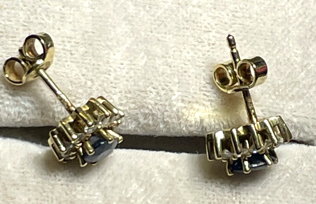 Edle 585 Gold 14 K Ohrstecker Saphir Brillant Halo 0,48 ct. Juwelier Qualität4