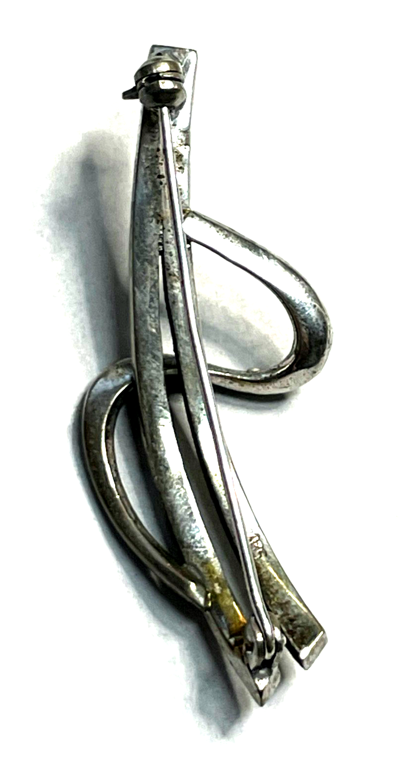 Elegante 835 Silber Brosche Markasit original antik Handarbeit Art Deco Design5