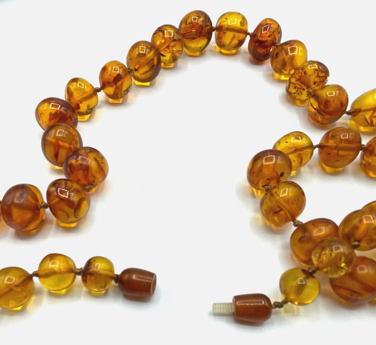 Elegante vintage Bernstein Amber Kette 71 cm mit Schraubverschluss im Verlauf4