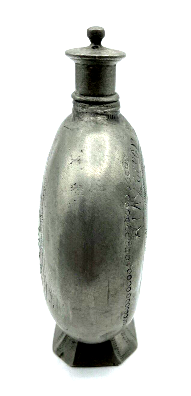 Vintage Zinn Flachmann Feldflasche Flasche Repro nach altem Vorbild H 14 cm4