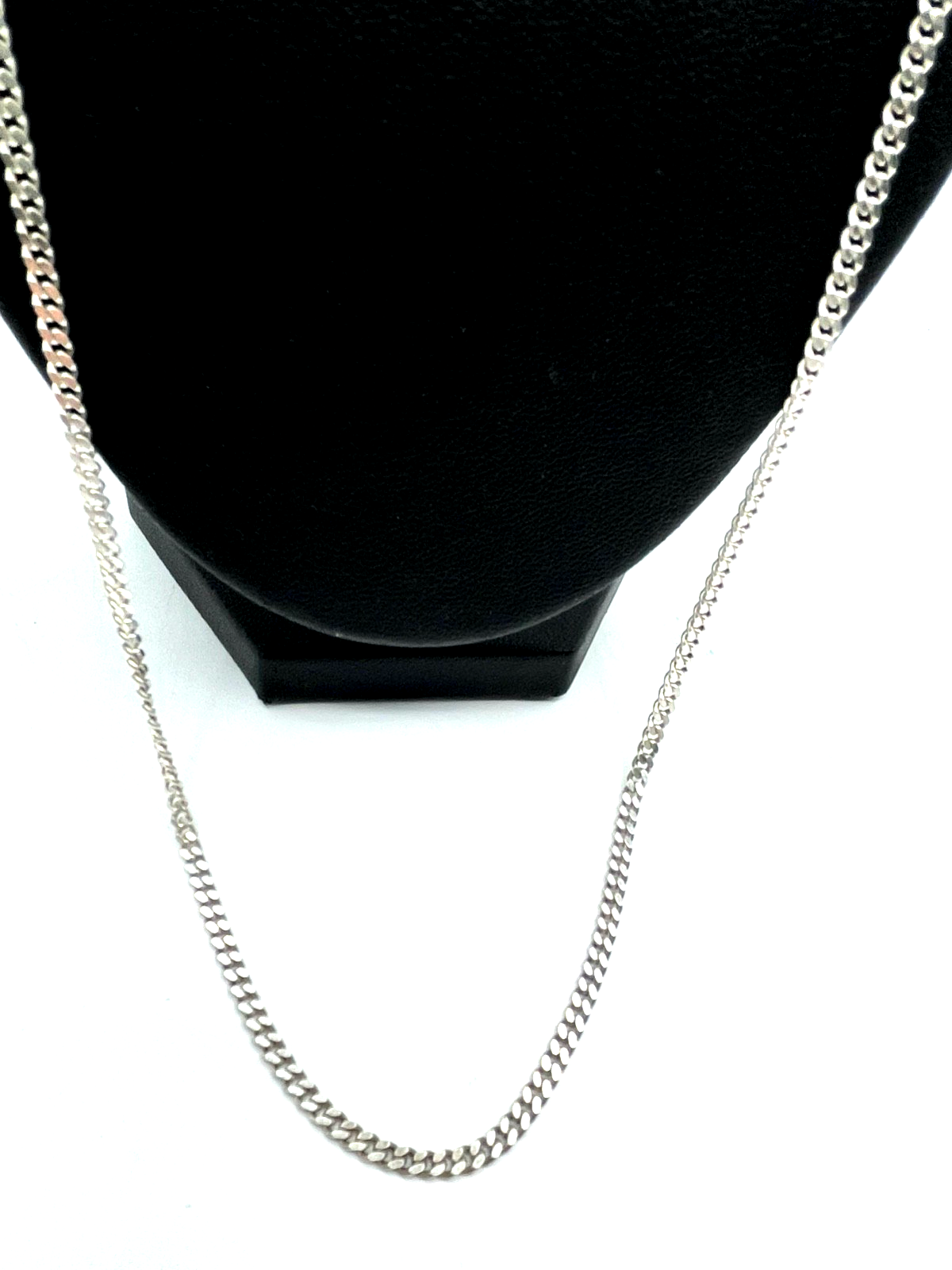 Solide lange Panzerkette 925 Silber L 70 cm B 3 mm unisex gebraucht + gepflegt1
