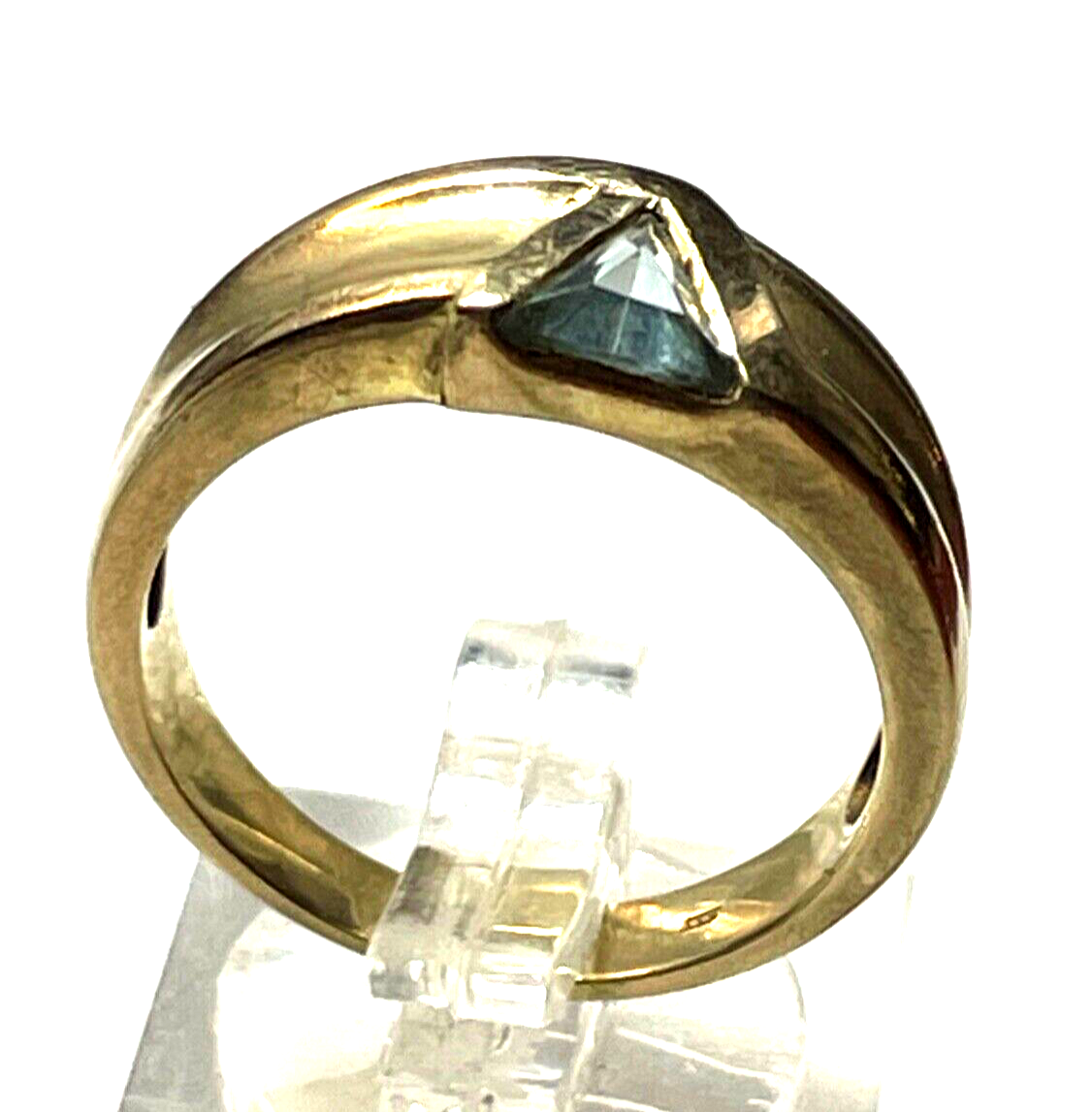 Modernes Design 333 Gold 8 K Ring mit Blautopas Ø 18mm RG 57 Juwelier gepflegt1