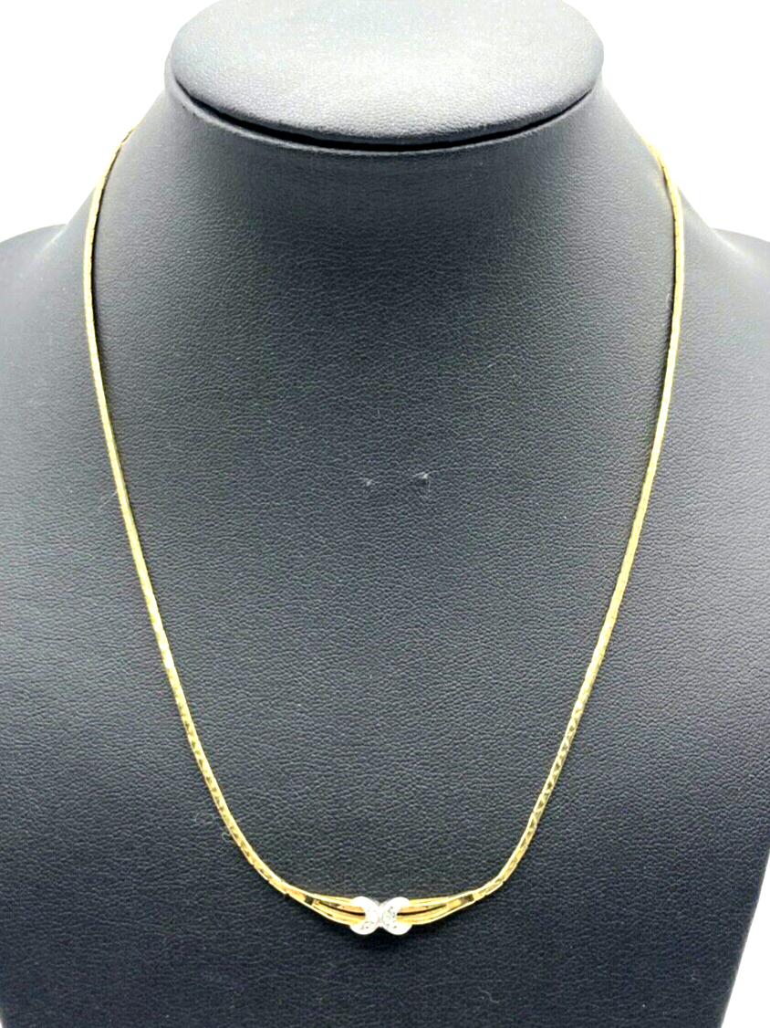 333 Gold 8 K Halskette Collier ROWI 2 Diamanten Juwelier Infinity zeitloser Chic0