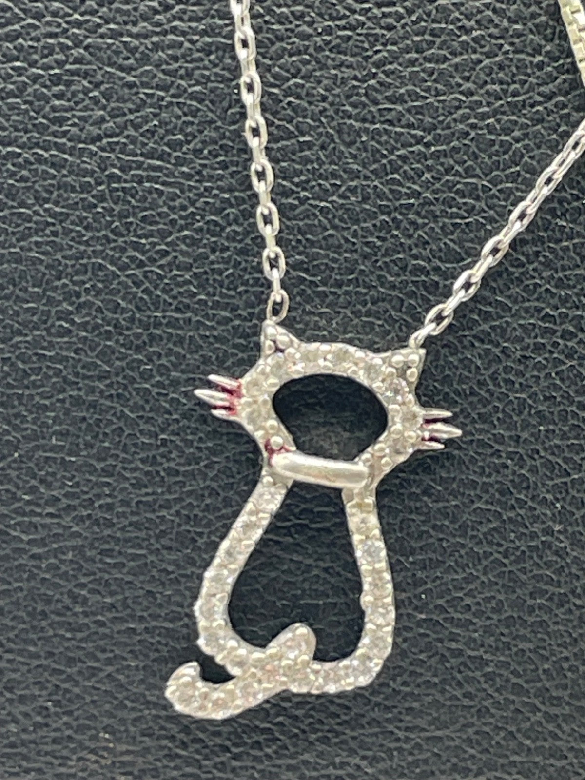 2 x 925 Silber Halskette mit verschiedene Katze Anhänger Katzenfreund Schmuck2