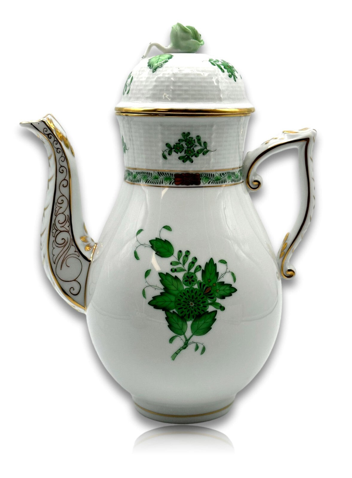 Herend 611 AV - Kaffeekanne Kanne - Porzellan - Apponyi Green Handbemalt0