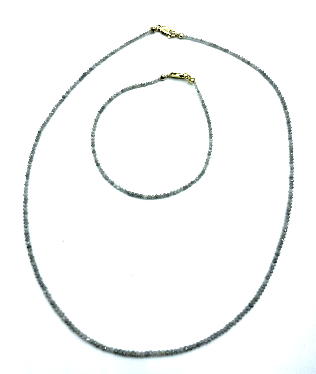 Set Armband + Kette natürlicher Diamant facettiert 375 Gold Karabiner neuwertig7