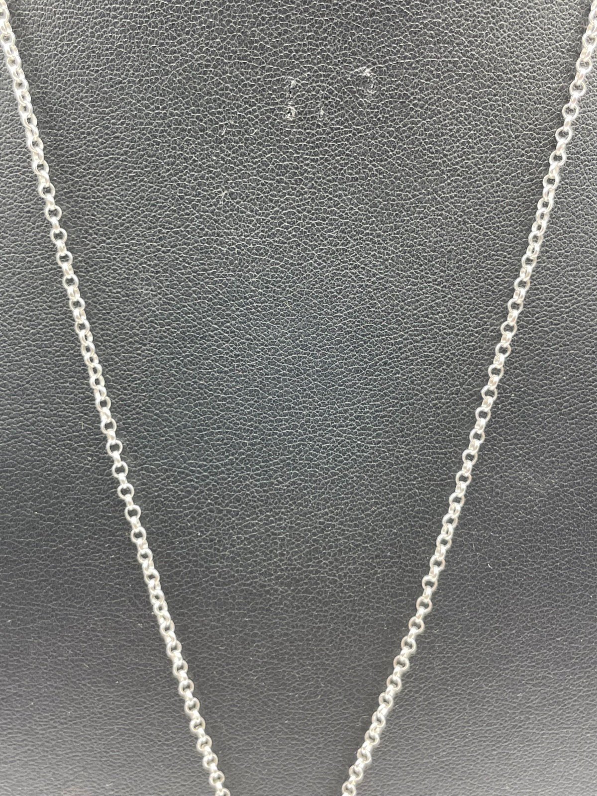 925 Silber Anhänger Fisch Skelett teils emailliert + Sterling Gliederkette 50 cm3