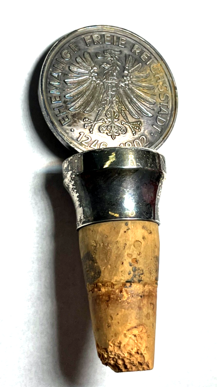 Vintage 835 Silber Flaschenkorken Freie Reichsstadt Esslingen a. N. 53,47 Gramm2