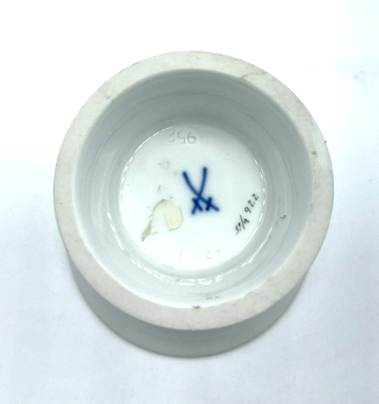 Antik Meissen Porzellan Trichtervase Vase indisch grün H 10 cm  1A Zustand5