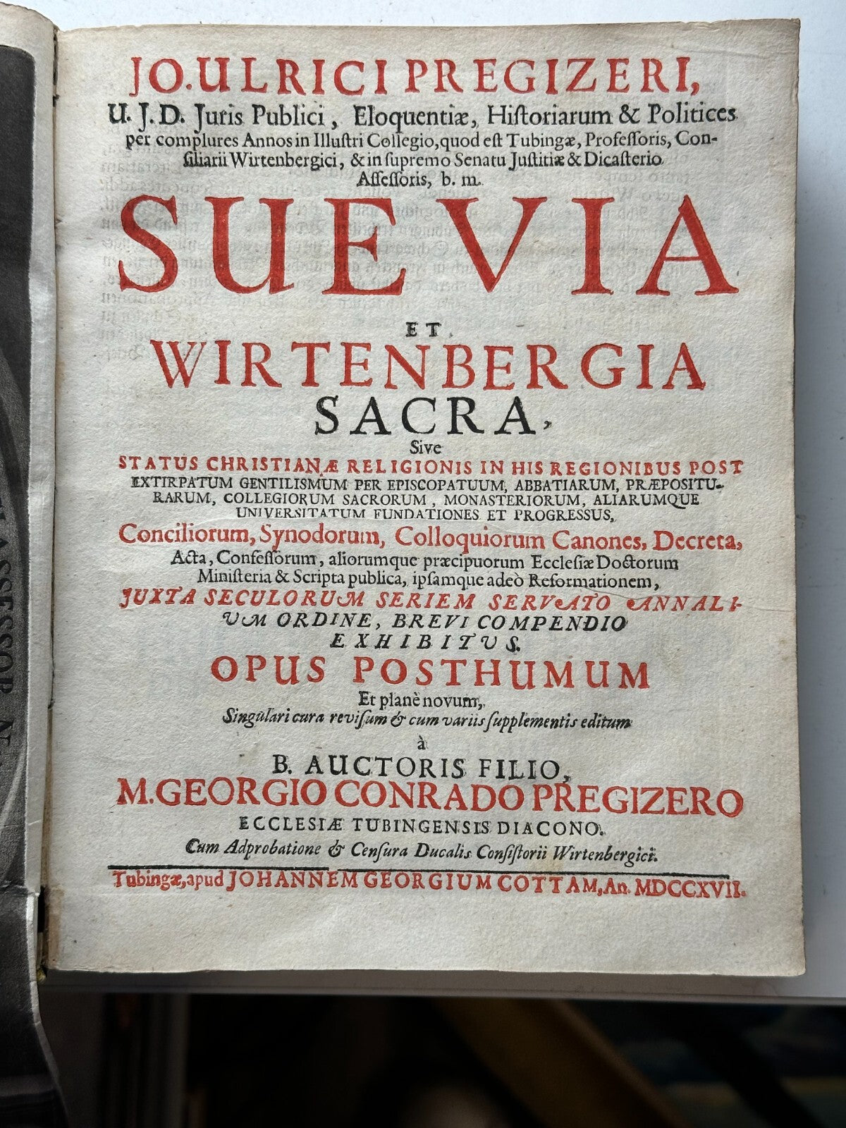 Johann Ulrich Pregitzer - Suevia Et Wirtembergia Sacra - Buch - 1717 Kuperstich8