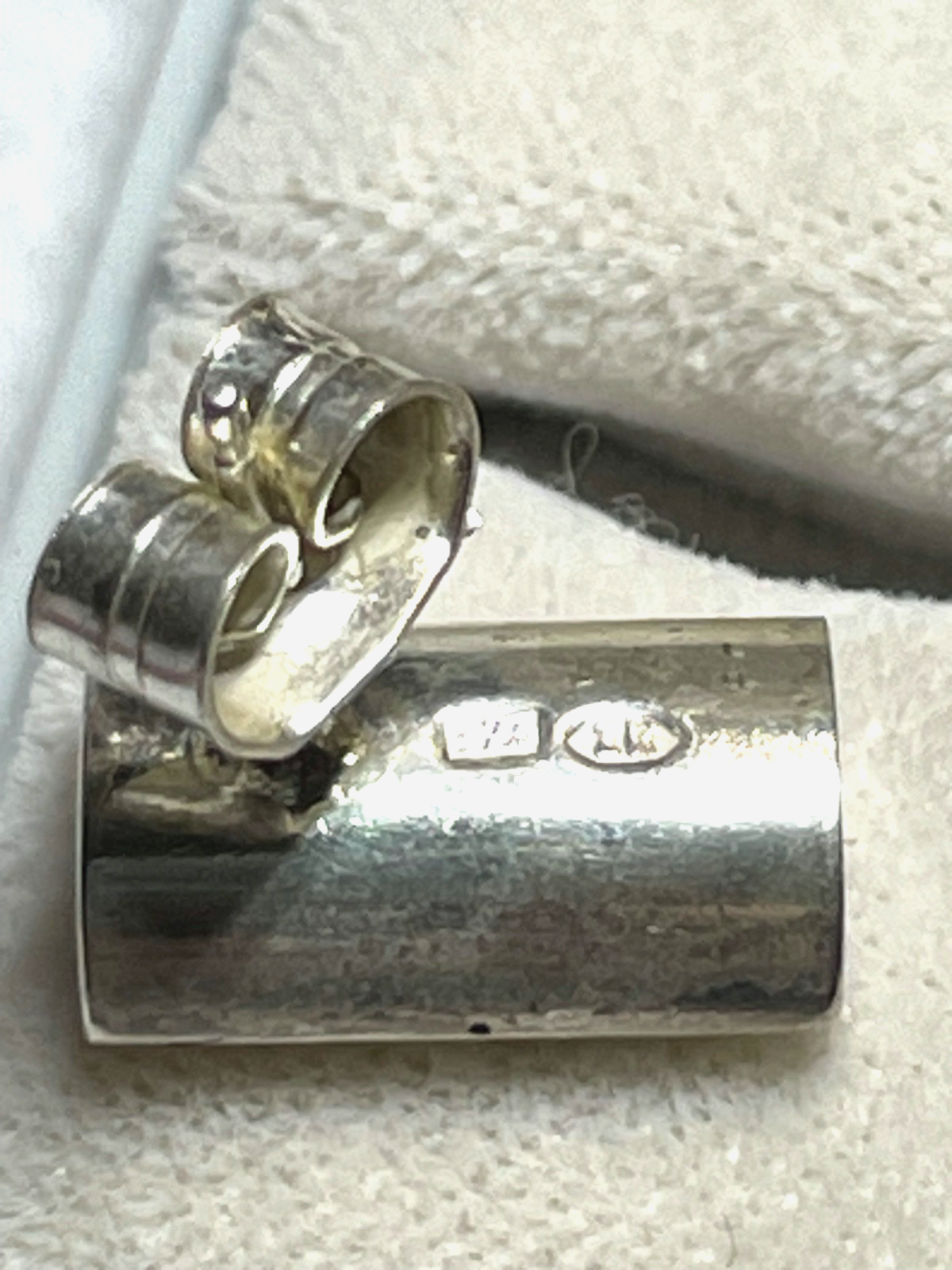 Massive 925 Silber Design Ohrstecker modern mit Bernstein sehr gepflegt Juwelier3