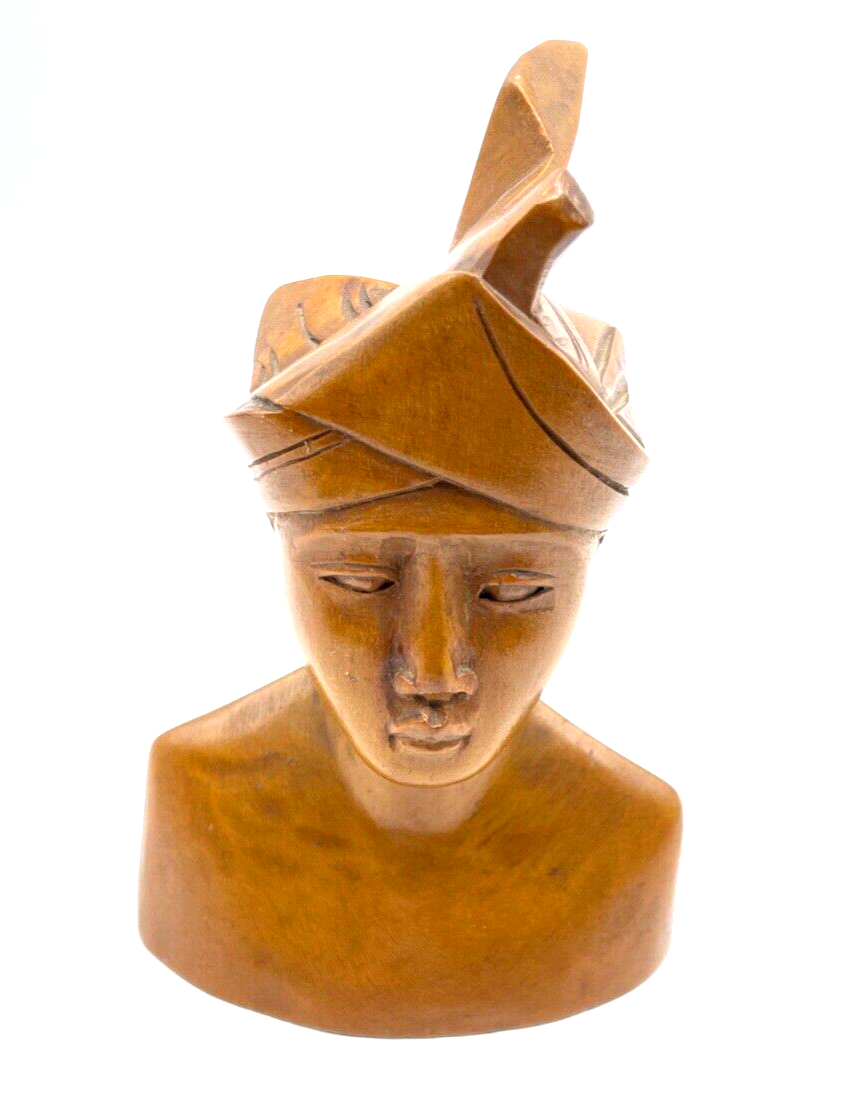 Alte Rosenholz Büste aus Bali Tempeldiener Tempeltänzerin H 16 cm3