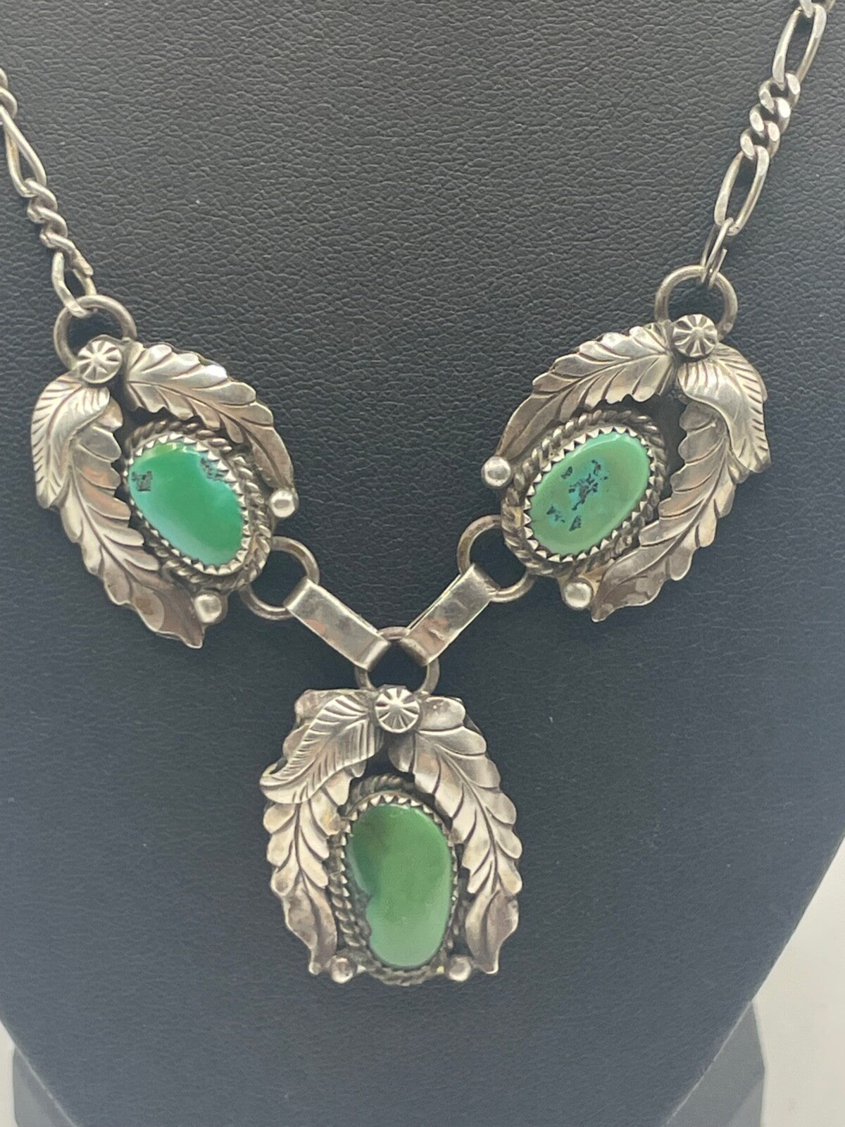 925 Sterling Kette Indianerschmuck mit Türkis unisex  sign H. Spencer Handarbeit3