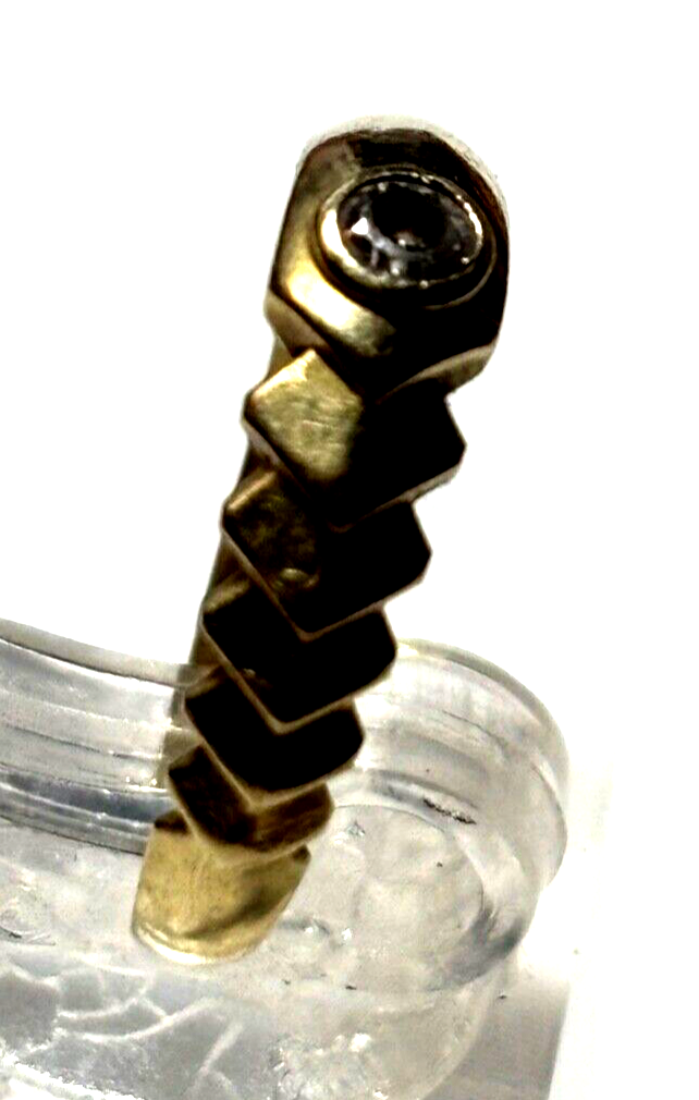 Moderner 585 Gold 14 K Ring mit Weißtopas Ø 18,4 mm RG 58 Juwelier1