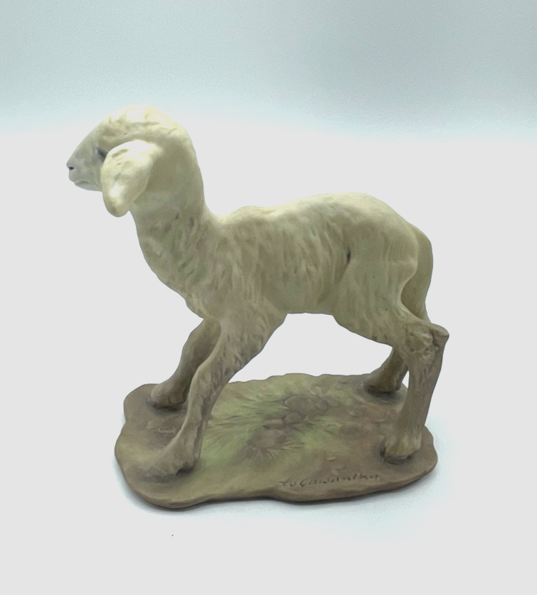 Kaiser Porzellan Figur Lamm Schäfchen signiert Gawantka handbemalt H 11,5 cm4