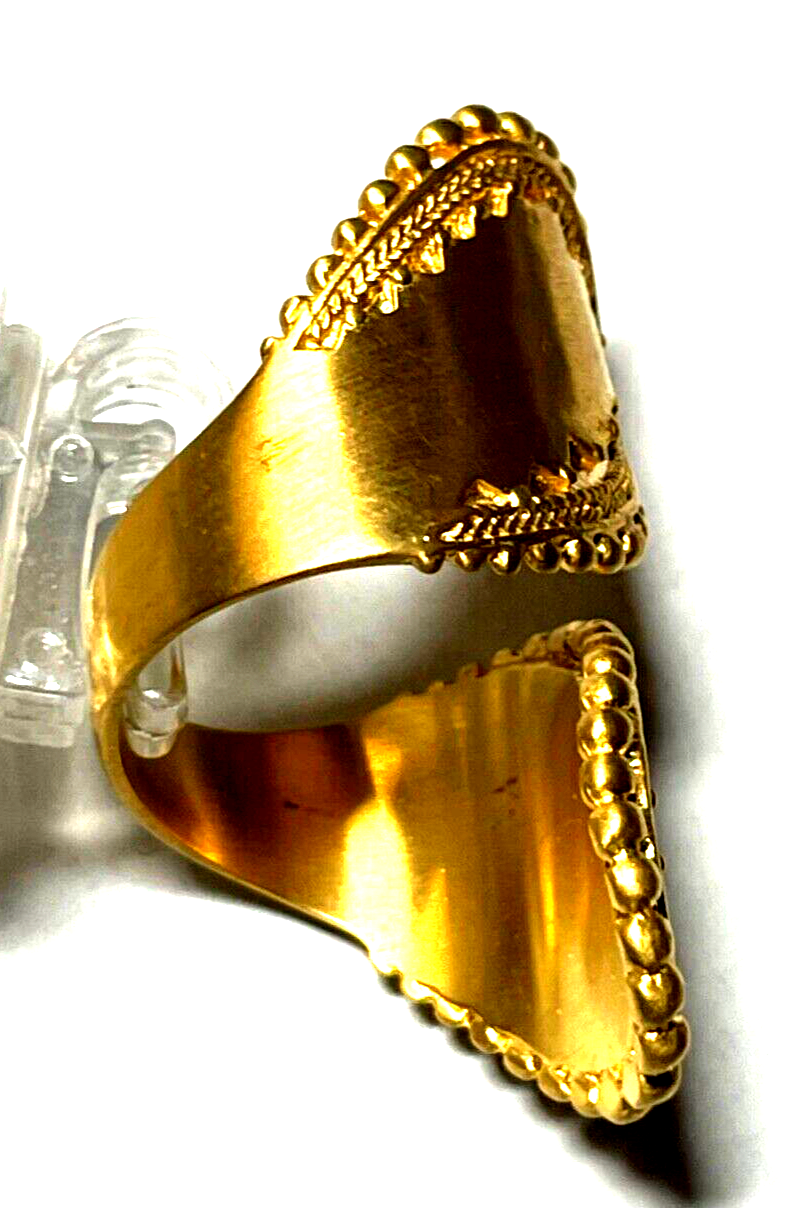 Vintage SATYO TM Ring Toi et Moi vergoldet signiert Modeschmuck wie neu RG 543