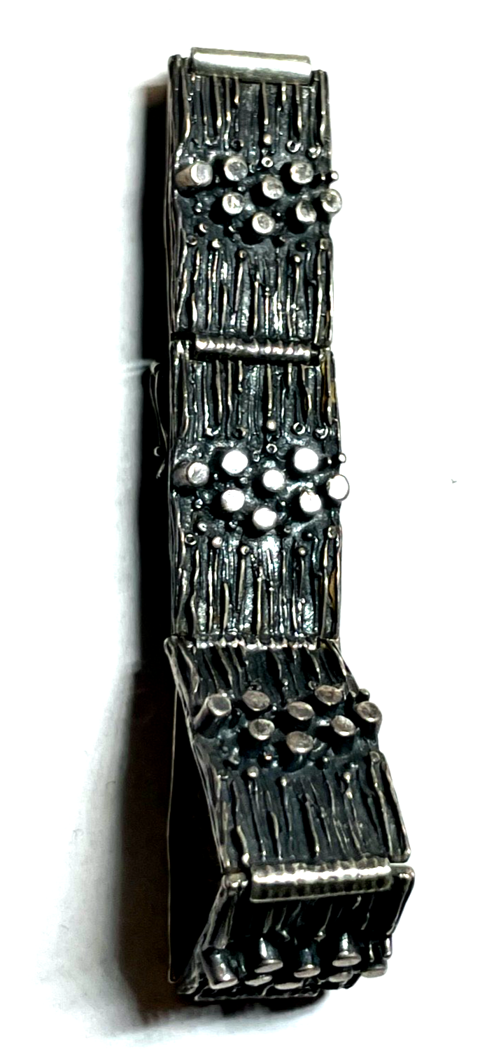 Vintage geschmiedetes 835 Teka Brutalist Armband unisex L 19 cm B 16 mm gepflegt3