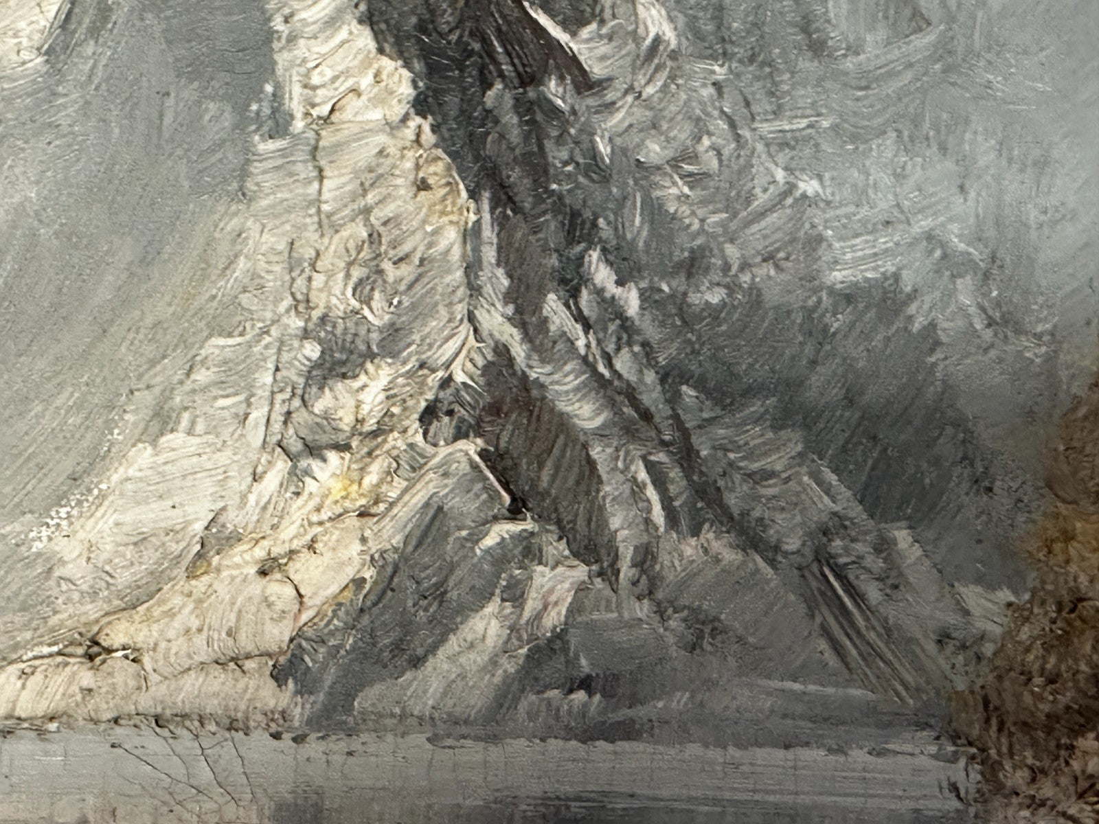Elsbeth Huther - Öl auf Leinwand - Alpen Bergsee Almhütte - signiert - gerahmt4