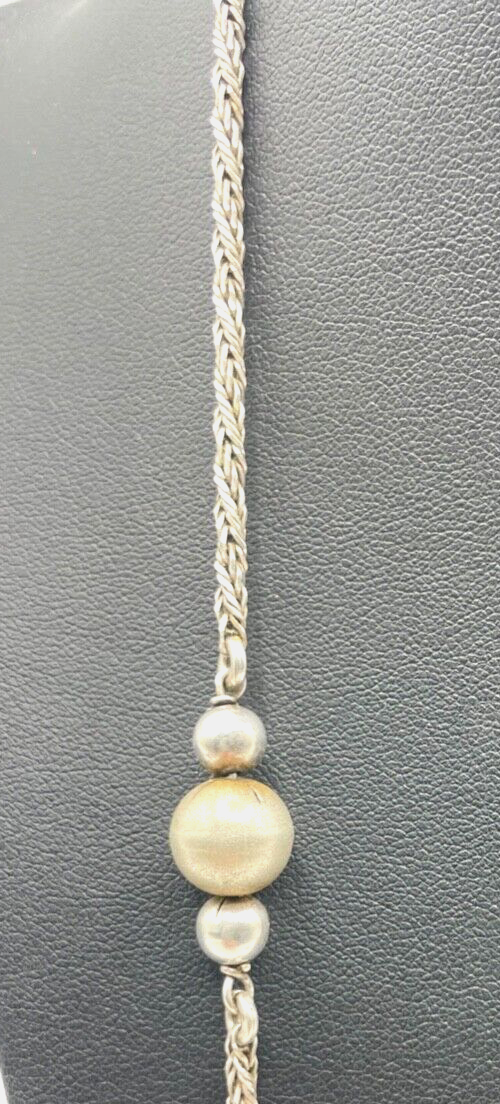 Vintage 800 Silber Kette gedreht + Kugel Design Italy 70erJ L 65 cm 20 Gramm1