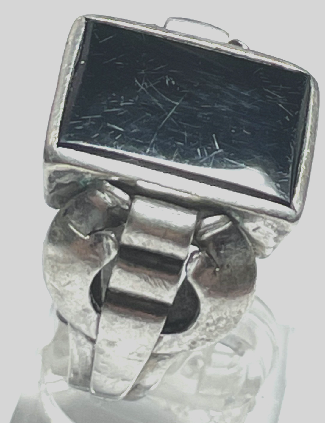 Antik 835 Silber Herrenring Ring Siegelring Onyx ohne Initialen RG 61 Handarbeit2