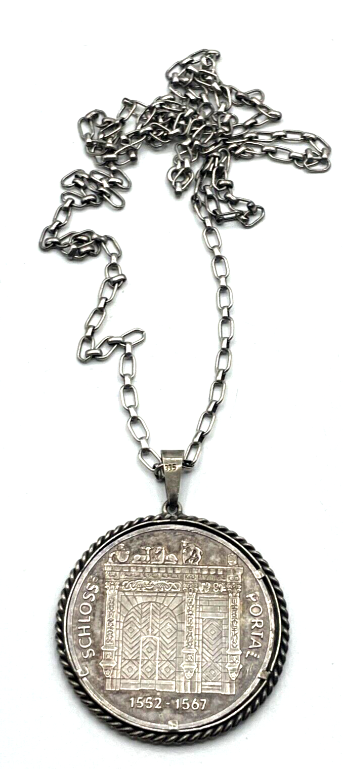 Münzanhänger Silber Göppingen Stauferstadt + 84 cm 835 Silber Gliederkette 43,513