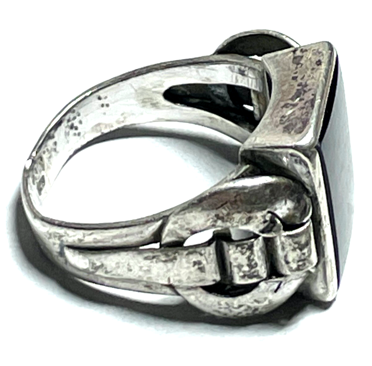 Antik 835 Silber Herrenring Ring Siegelring Onyx ohne Initialen RG 61 Handarbeit5