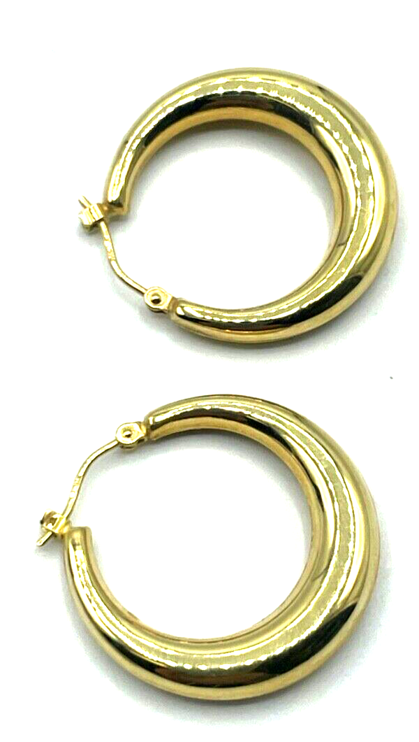 375 Gold 9 K Ohrringe Creolen 2 seitig tragbar Ø 25 mm B 5 mm Juwelier gepflegt1