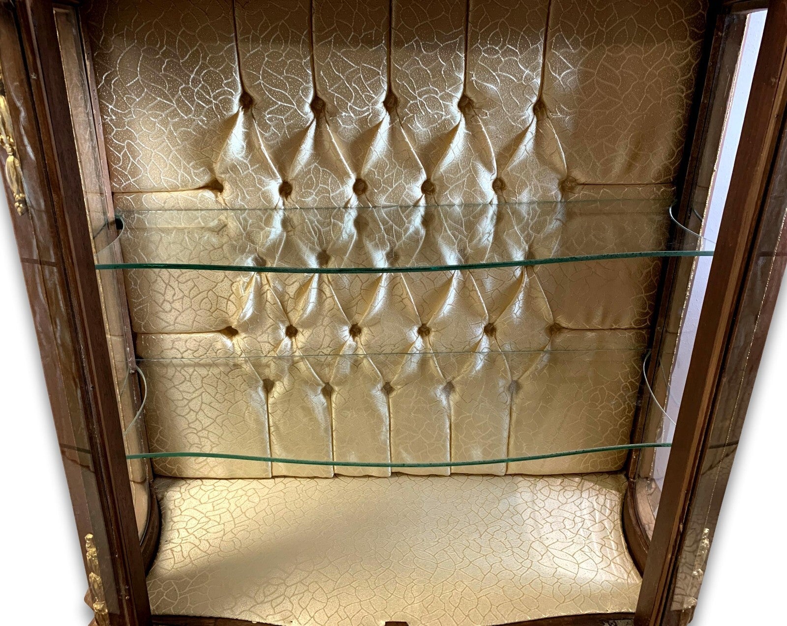 Aufsatzvitrine Vitrinenschrank - barocker Stil - Holz furniert - Metallbeschläge4