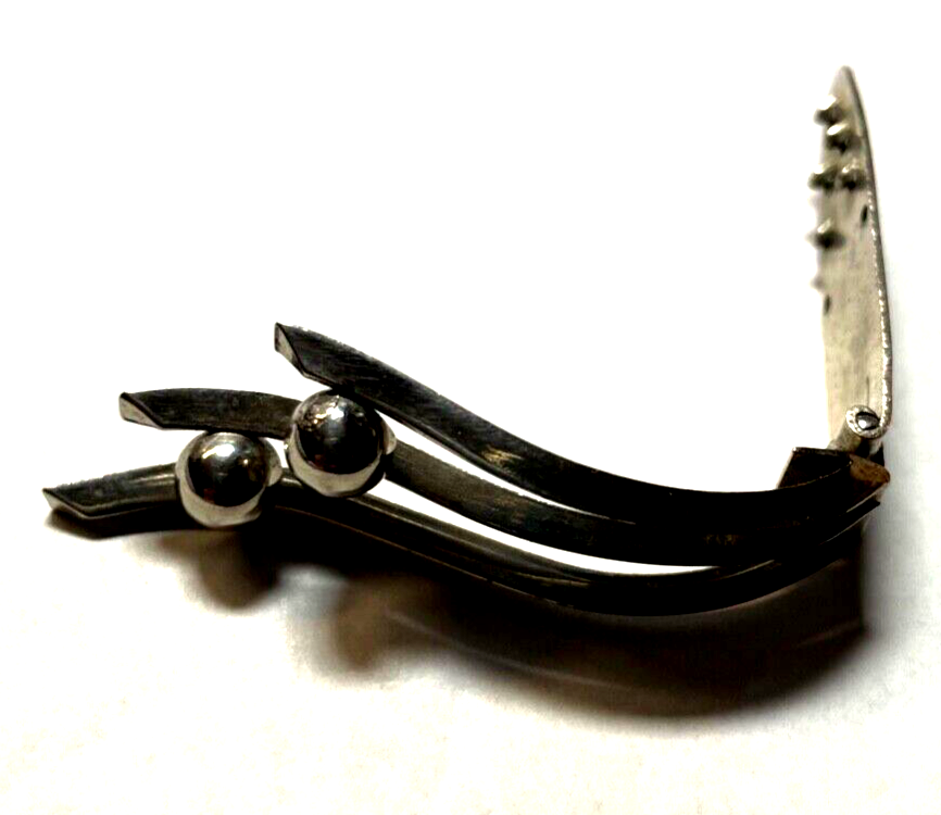 Antik Art Déco Clip 20er Jahre Kleiderclip Tuchclip Kugel Dekor Chrom Chrome9