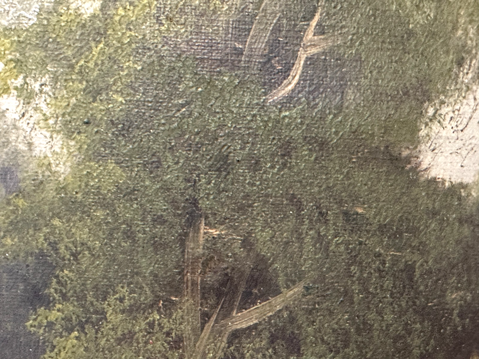 Alpenlandschaft um 1900 –  A. Bossi – Öl auf Leinwand – romantische Bergszene3