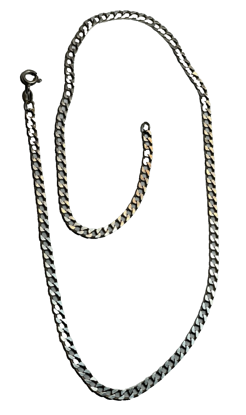Solide gepflegte 925 Silber Halskette Panzerkette L 45 cm B 4 mm unisex0