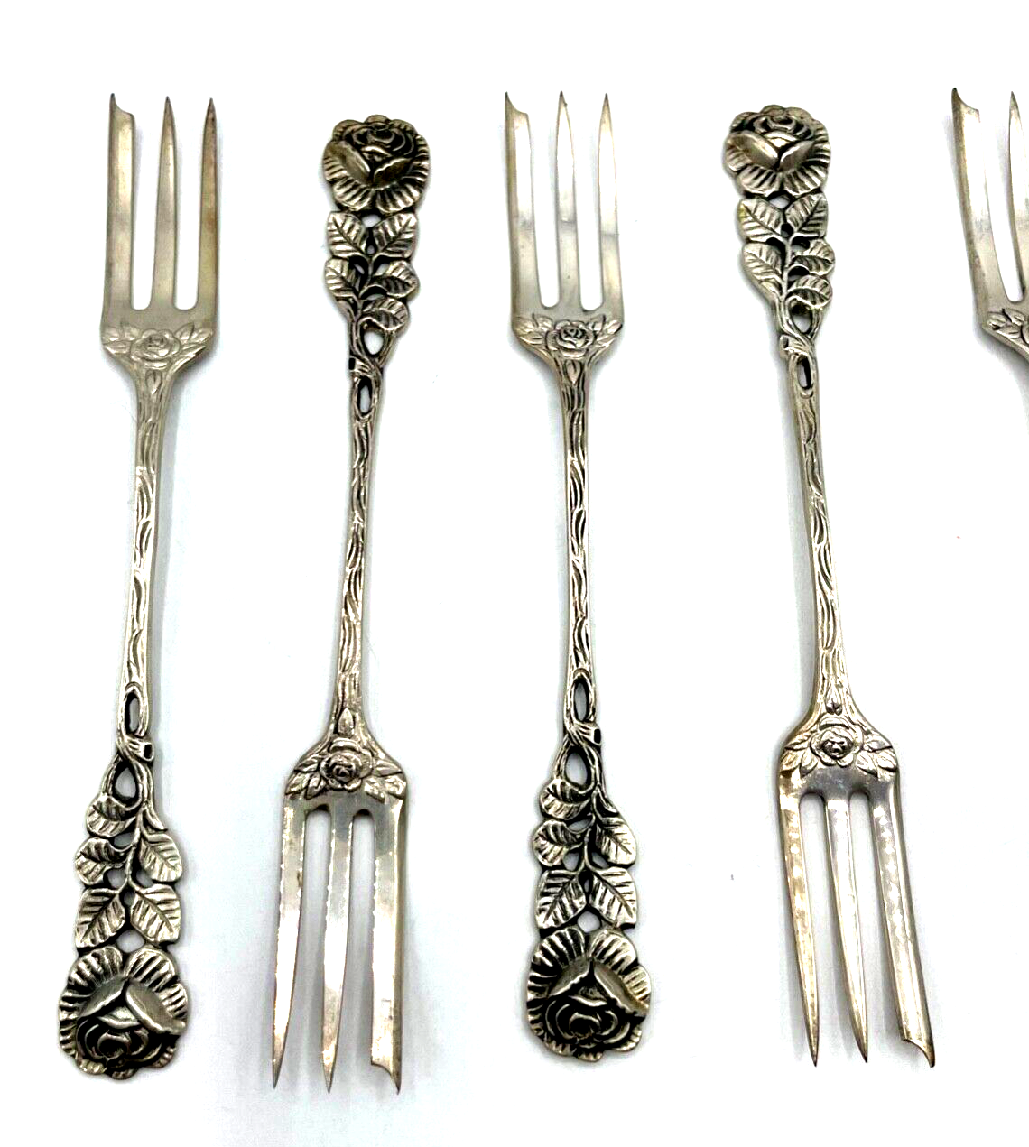 6 Antiko 800 Silber Kuchengabel Hildesheimer Rose gepflegt 110 Gramm5