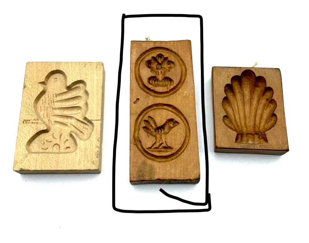 3x kl. Holzmodel Springerle Model Backmodel Holz Handarbeit diverse Motive6