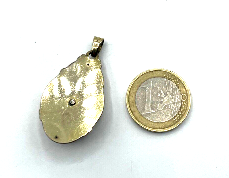 Vintage amerikaner Gold Double Anhänger im Biedermeier Stil L 43 mm B 22 mm6