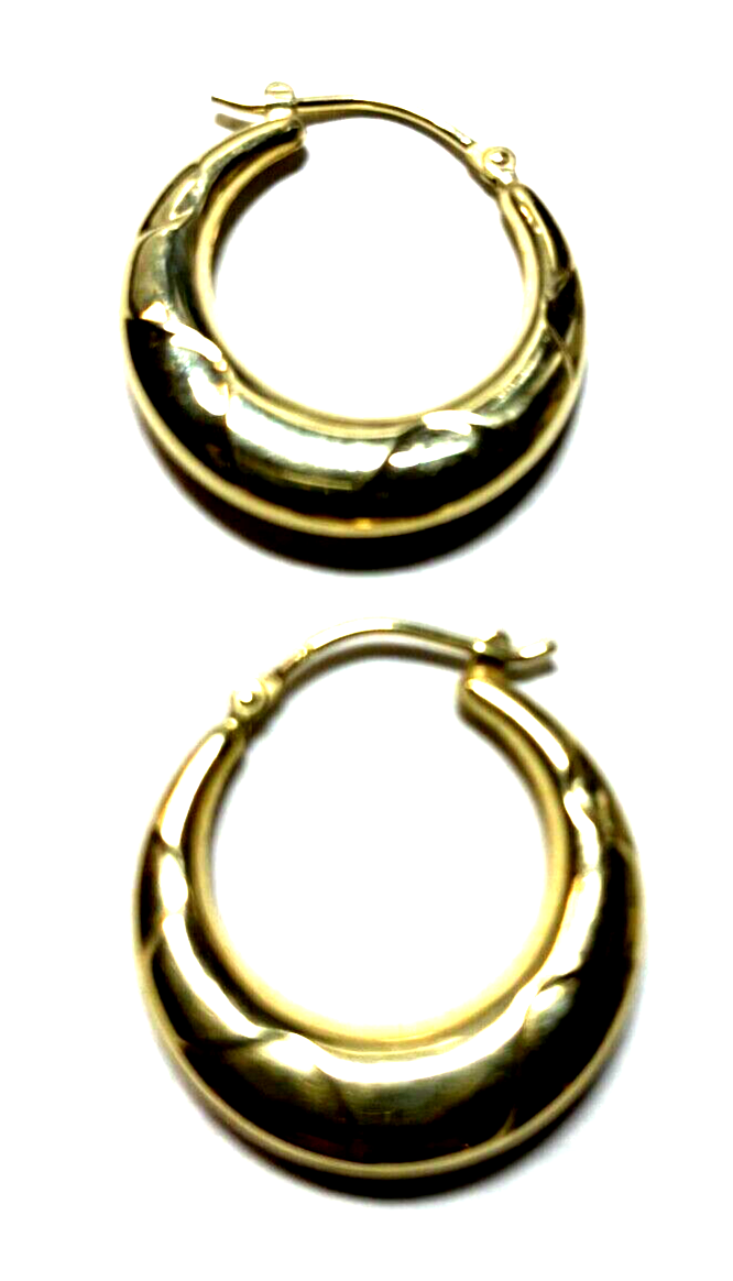 585 Gold 14 K Ohrringe Creolen mit Struktur Muster Ø 23 mm B 5 mm Juwelier gepfl3