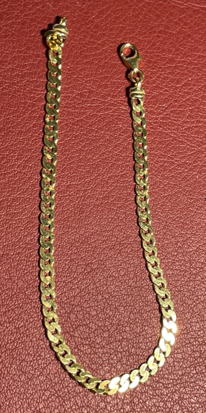 333 Gold 8 K Gelbgold Armband Armkette Flachpanzer unisex L 20 cm B 4 mm gepfl.1