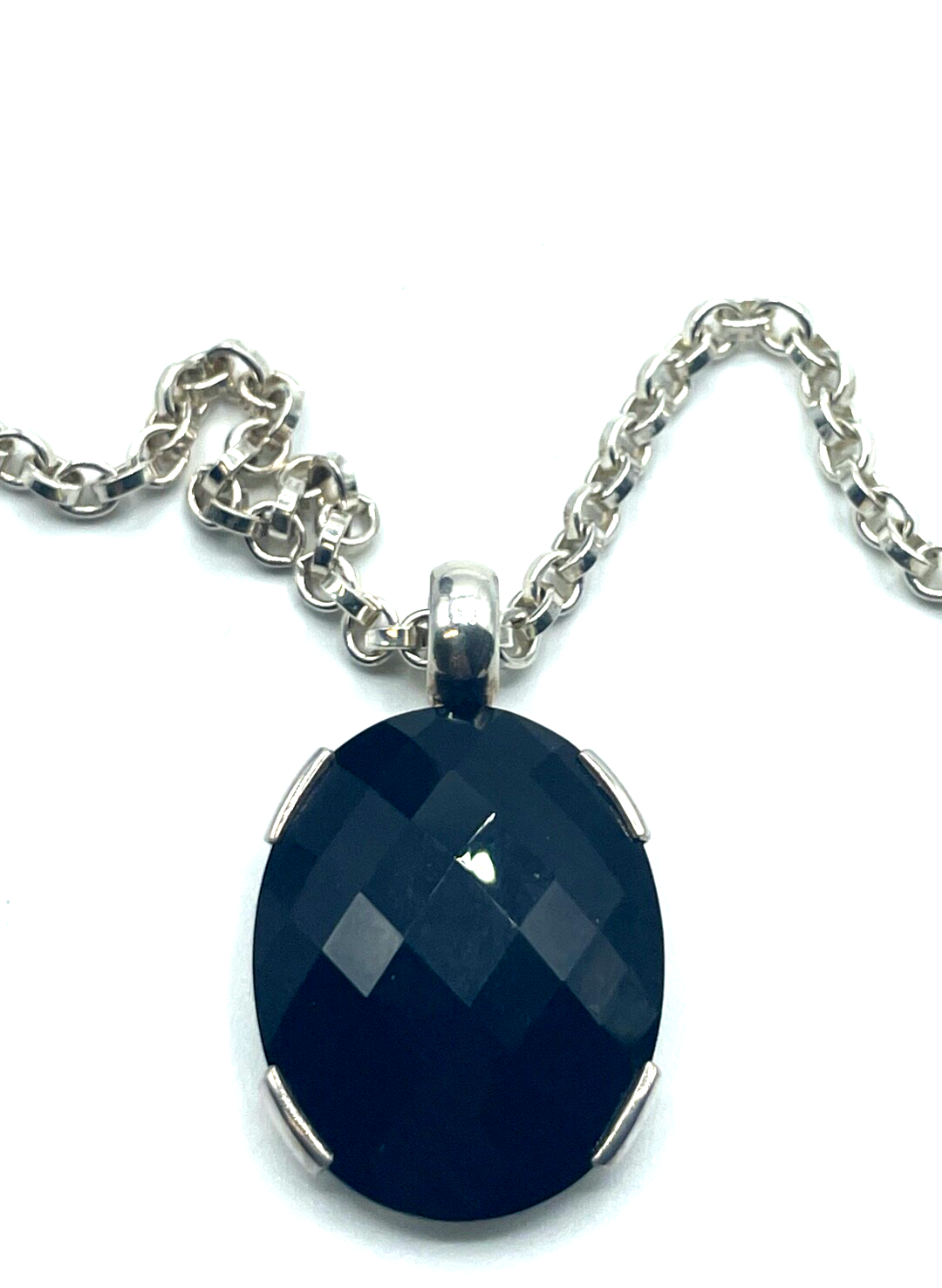 Original Thomas Sabo massive 70 cm lange Kette mit gr. Onyx Anhänger L 36 mm2