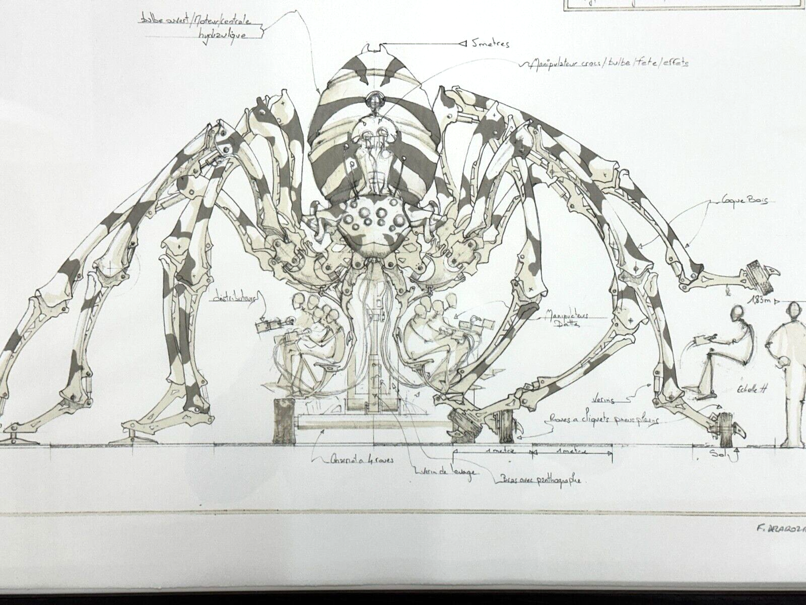 François Delarozière - Lithographie - 'L'araignée géante' - Steampunk - sign.1
